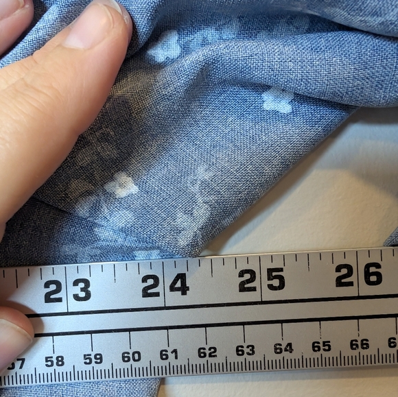 Vintage Image 18W Plus Light Blue Denim Style Floral Blazer Women - Picture 10 of 10